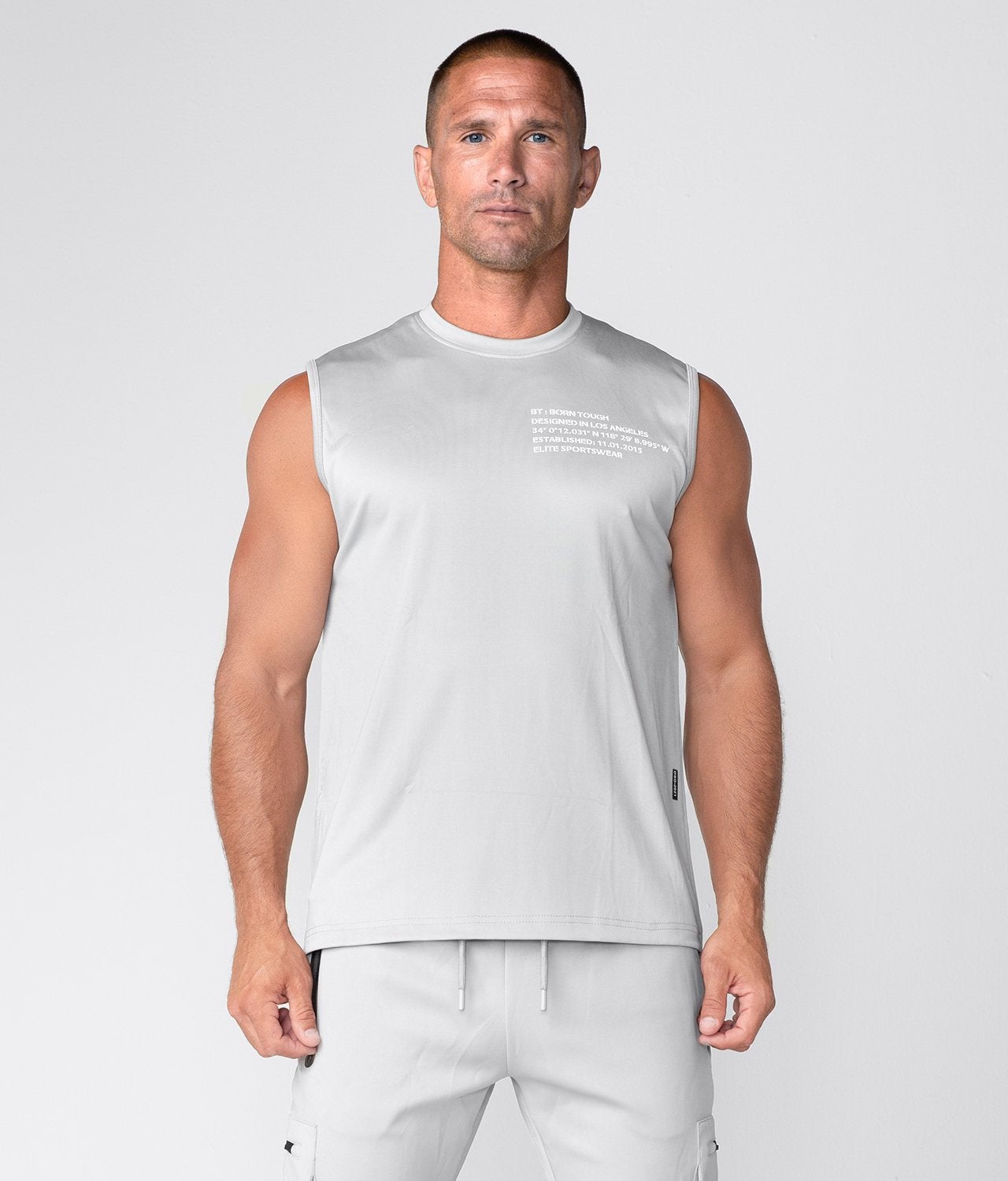 8.80Born Tough Momentum-Camiseta sin mangas para hombre camisa de Crossfit  verde militar